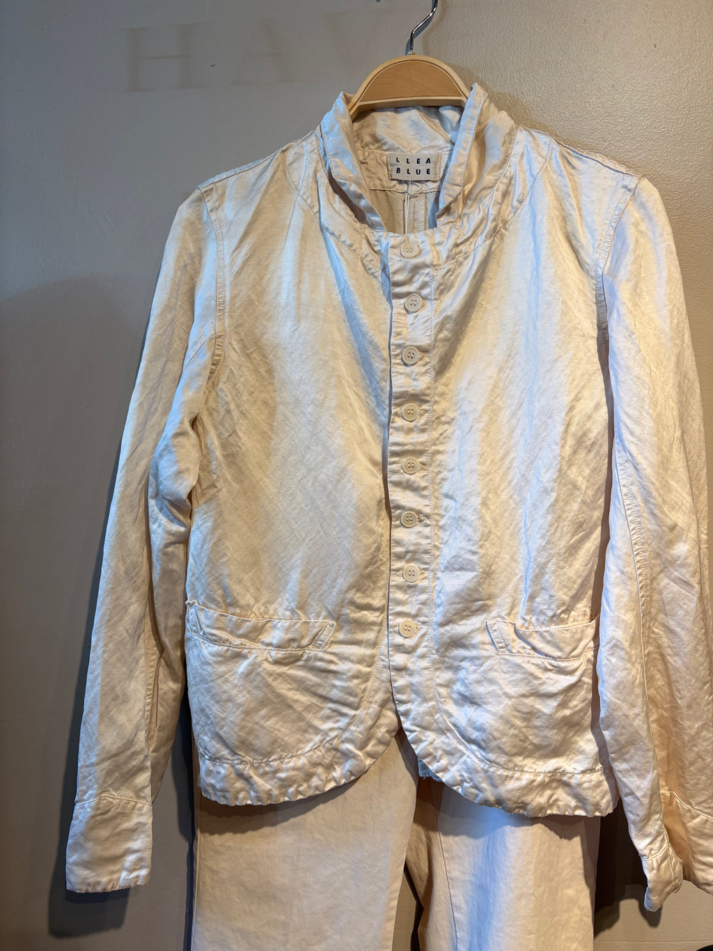 Washed Satin Jacket in Oat