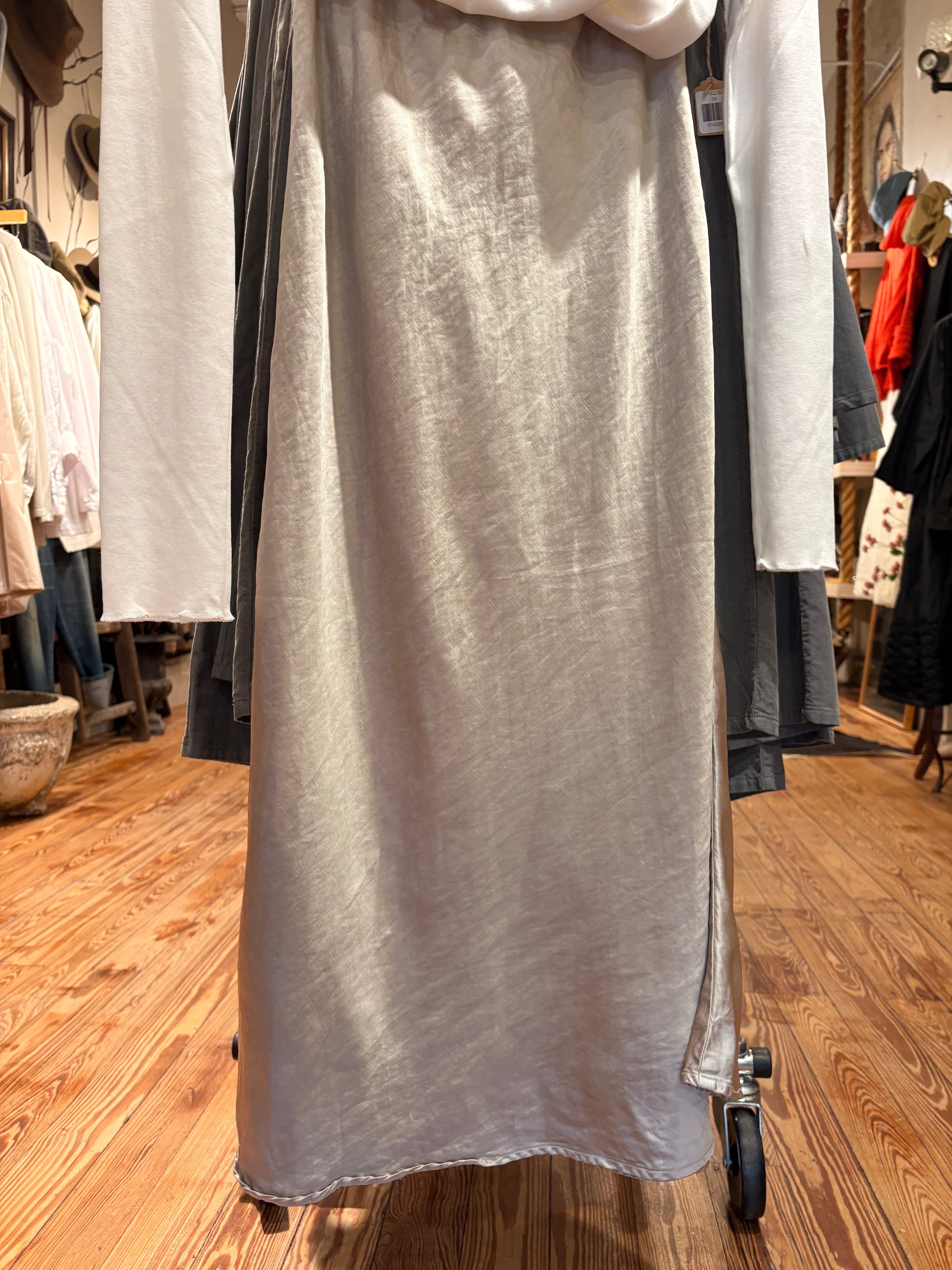 Washed Satin Skirt - Oat