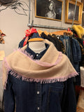 Beige Fringe Edge Triangle Scarf