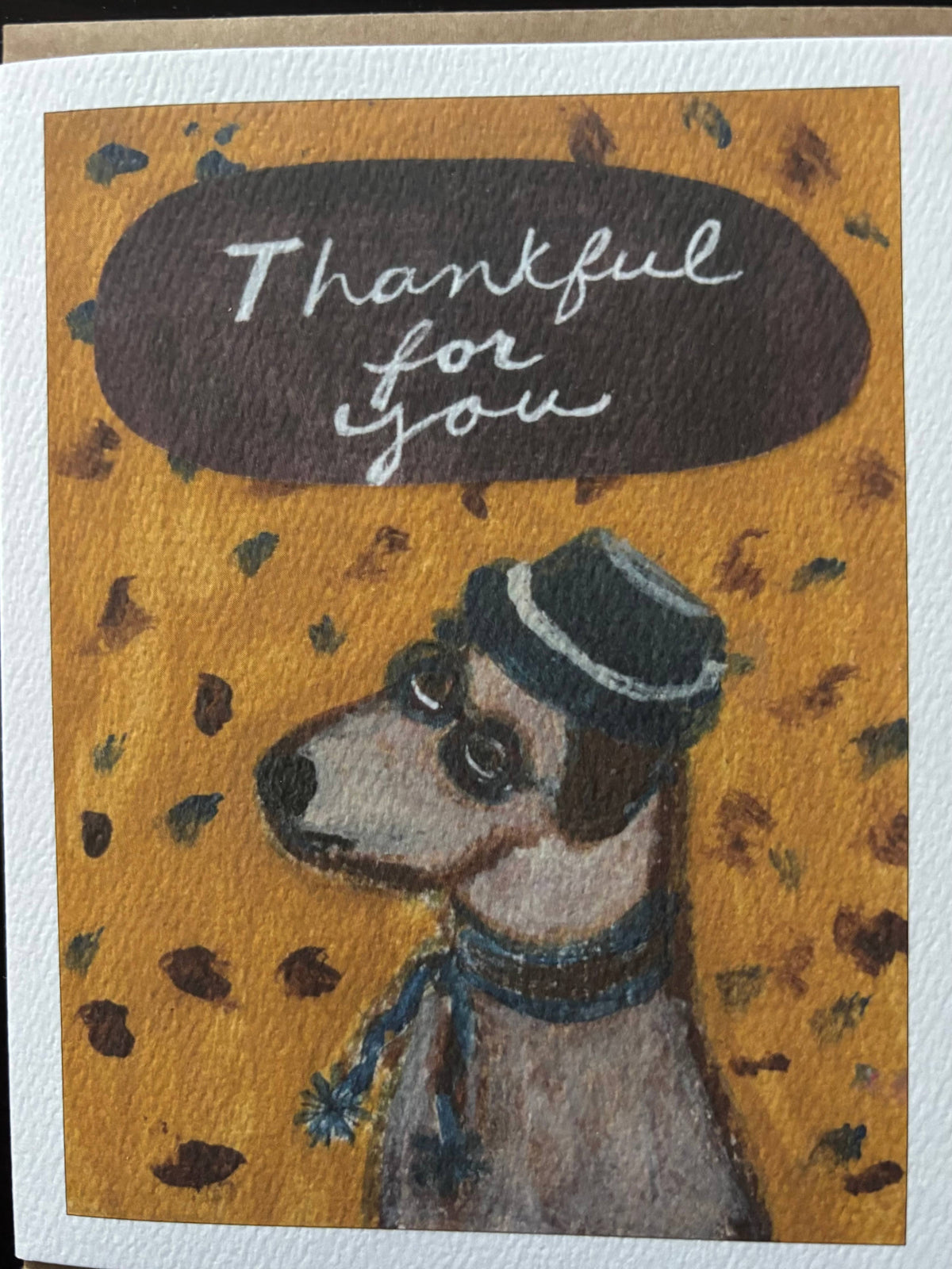 Thankful for you thoughtful in fall pet dog greeting card