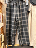 Plaid Pants with Drawstring