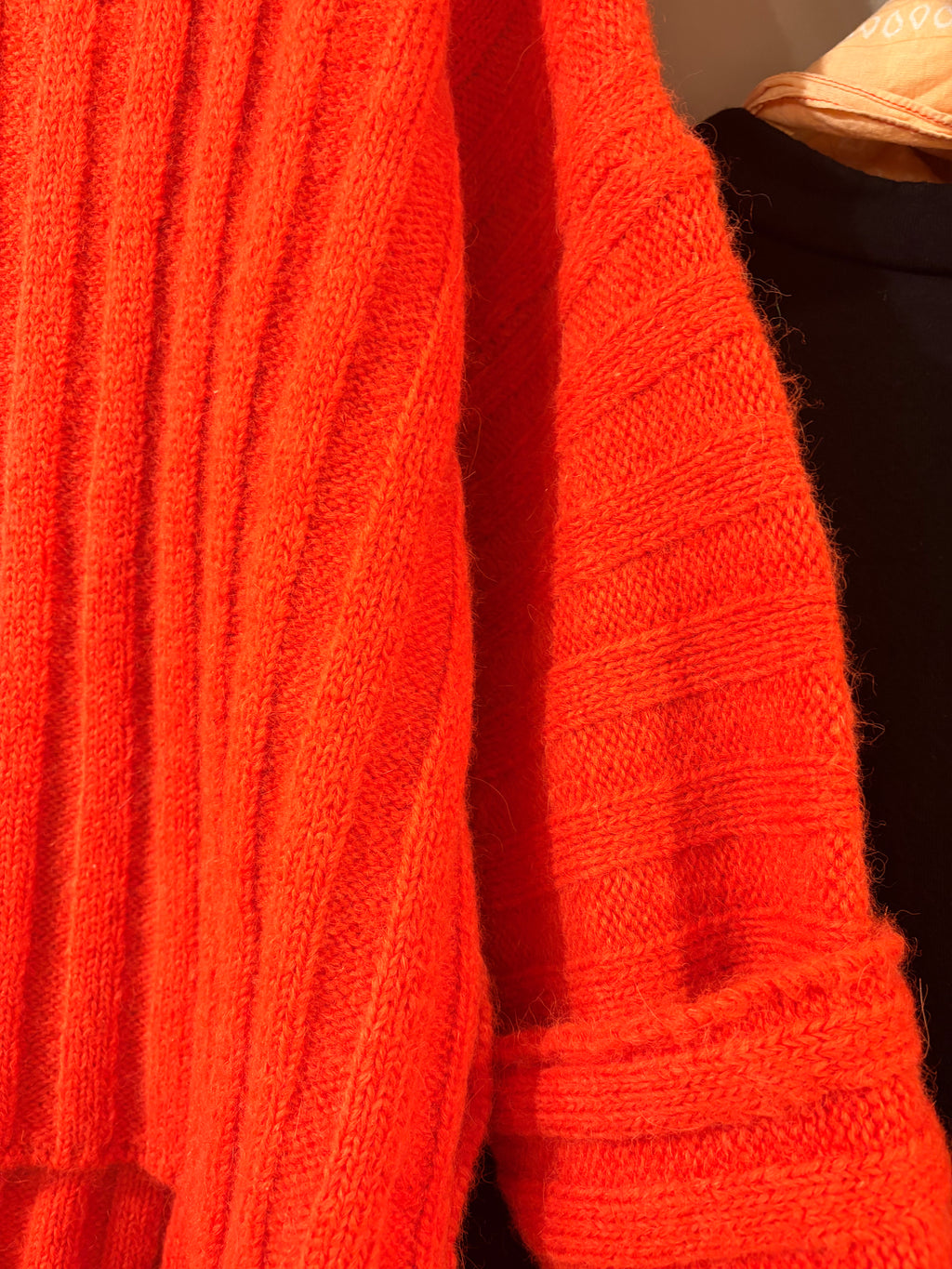 Rib Funnel Neck Jumper - Orange Crush