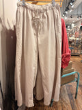 Cropped Poplin Pant - Beige