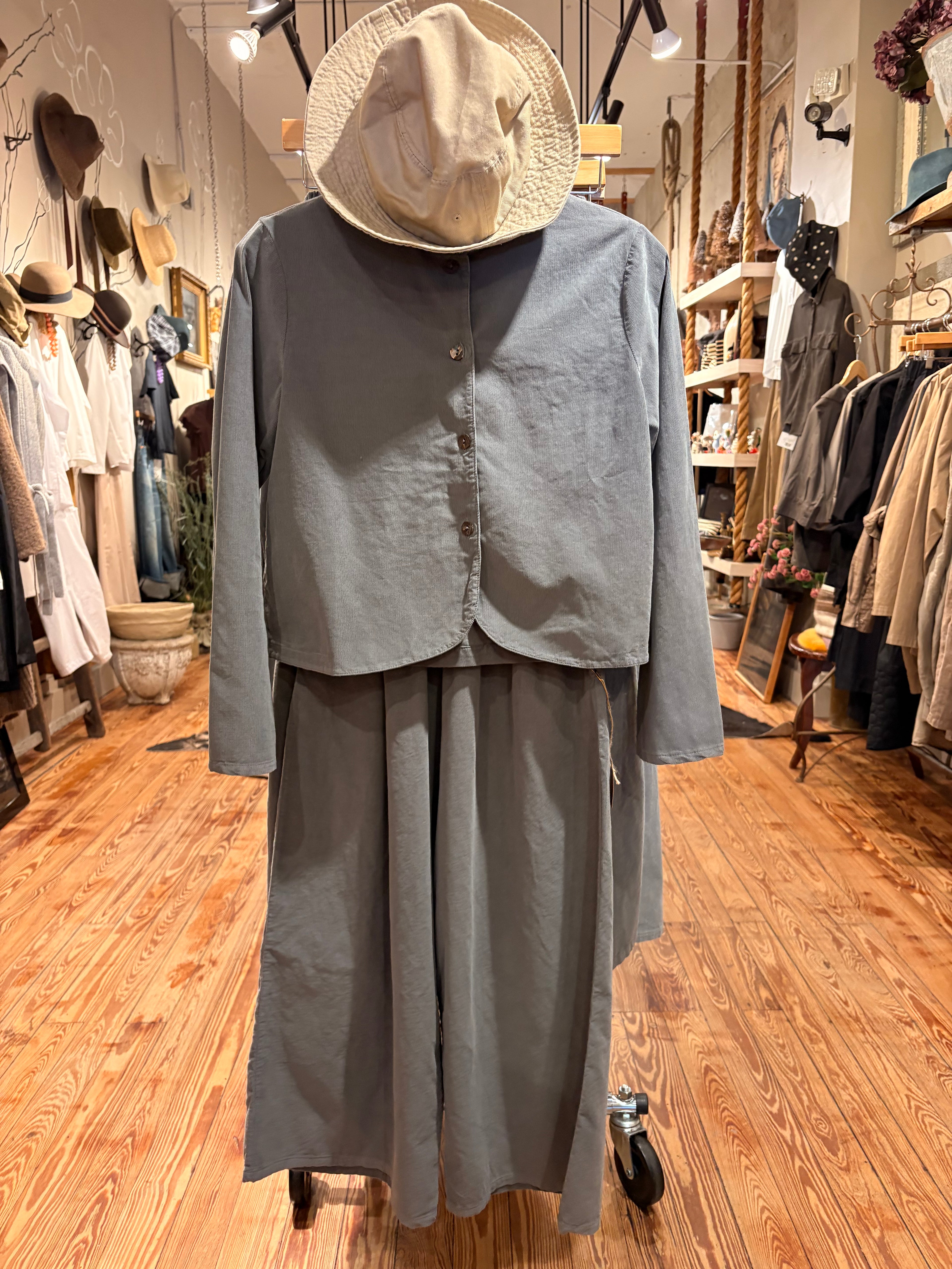 Cropped Mandarin Top - Dolomite