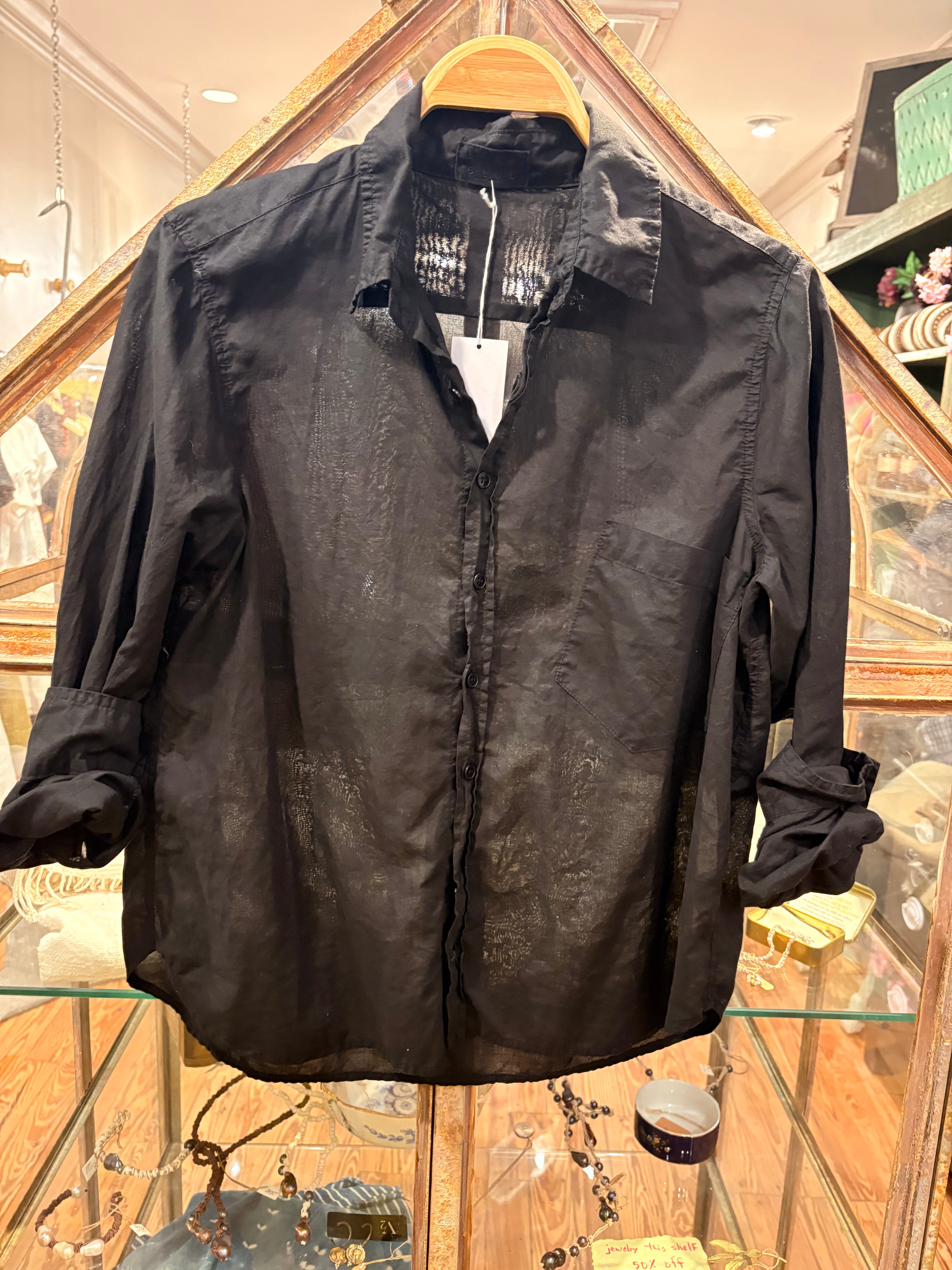 Crooked Pocket Shirt- Black