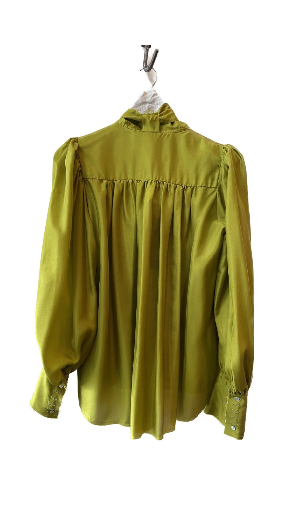 Button Through Blouse in Chartreuse