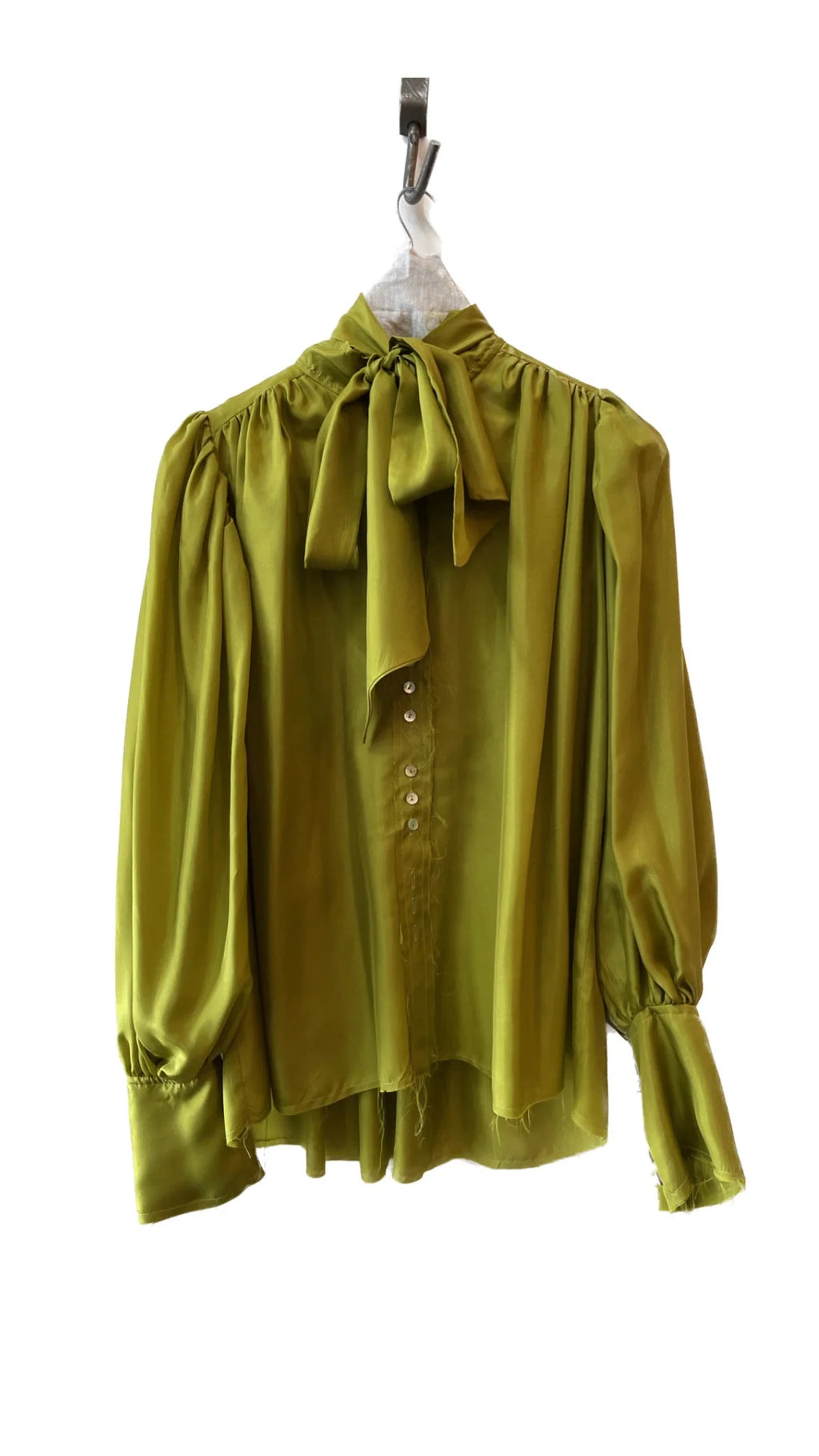 Button Through Blouse in Chartreuse