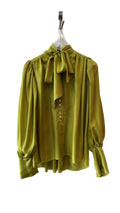 Button Through Blouse in Chartreuse