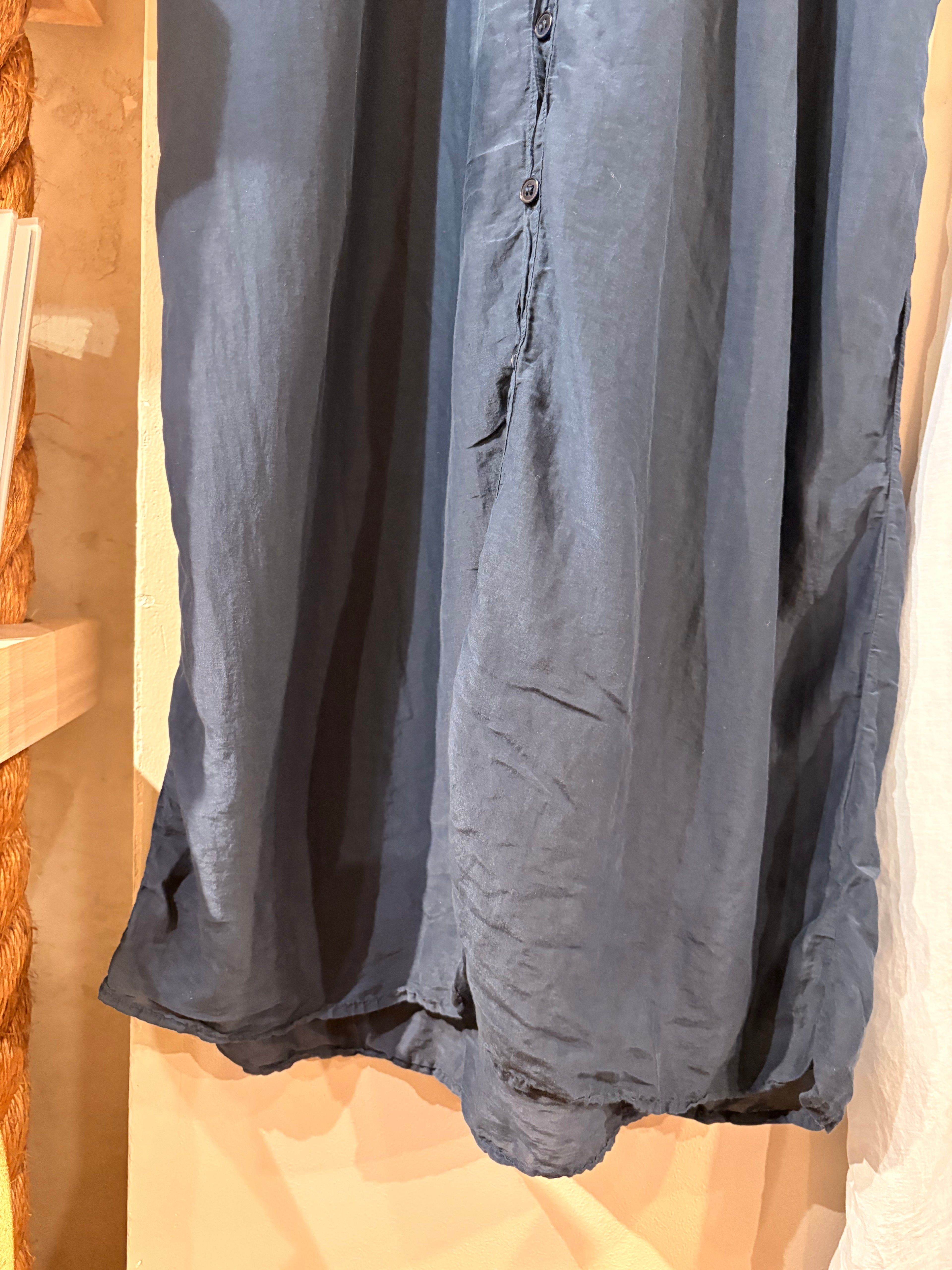 Sleeveless Silk Dress - Ink