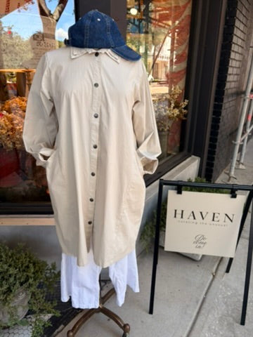 Inseam Pocket Coat in Cream