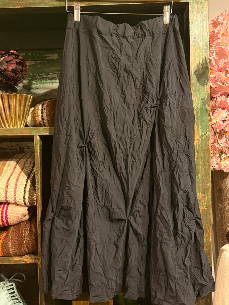 Crinkle Pintuck Pull On Skirt