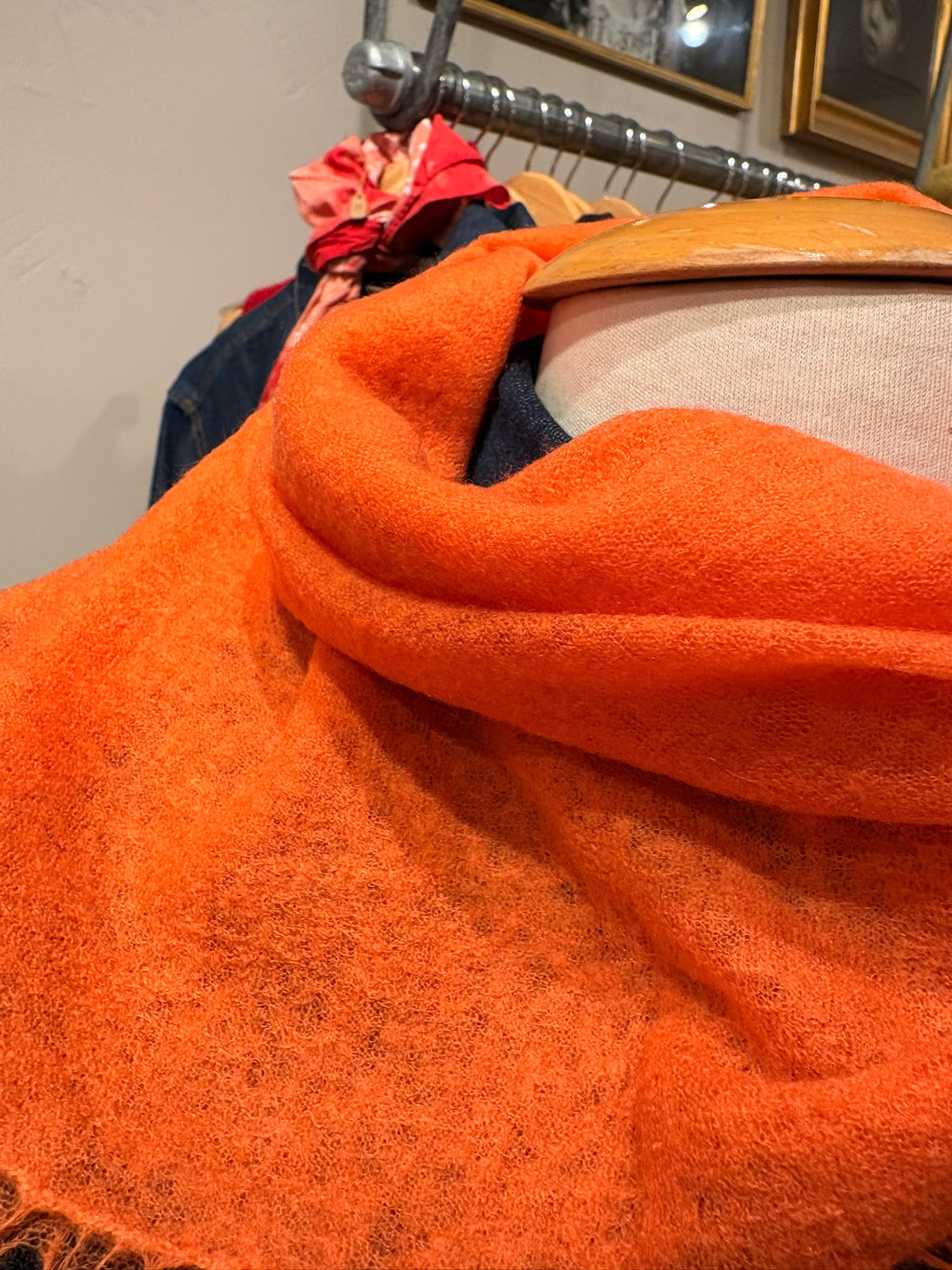 Fusion Coral Square Cashmere Scarf