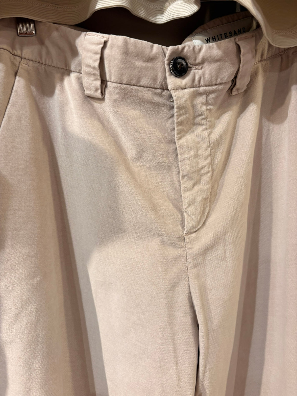 Velvet Stretch Straight Leg Pant in Beige