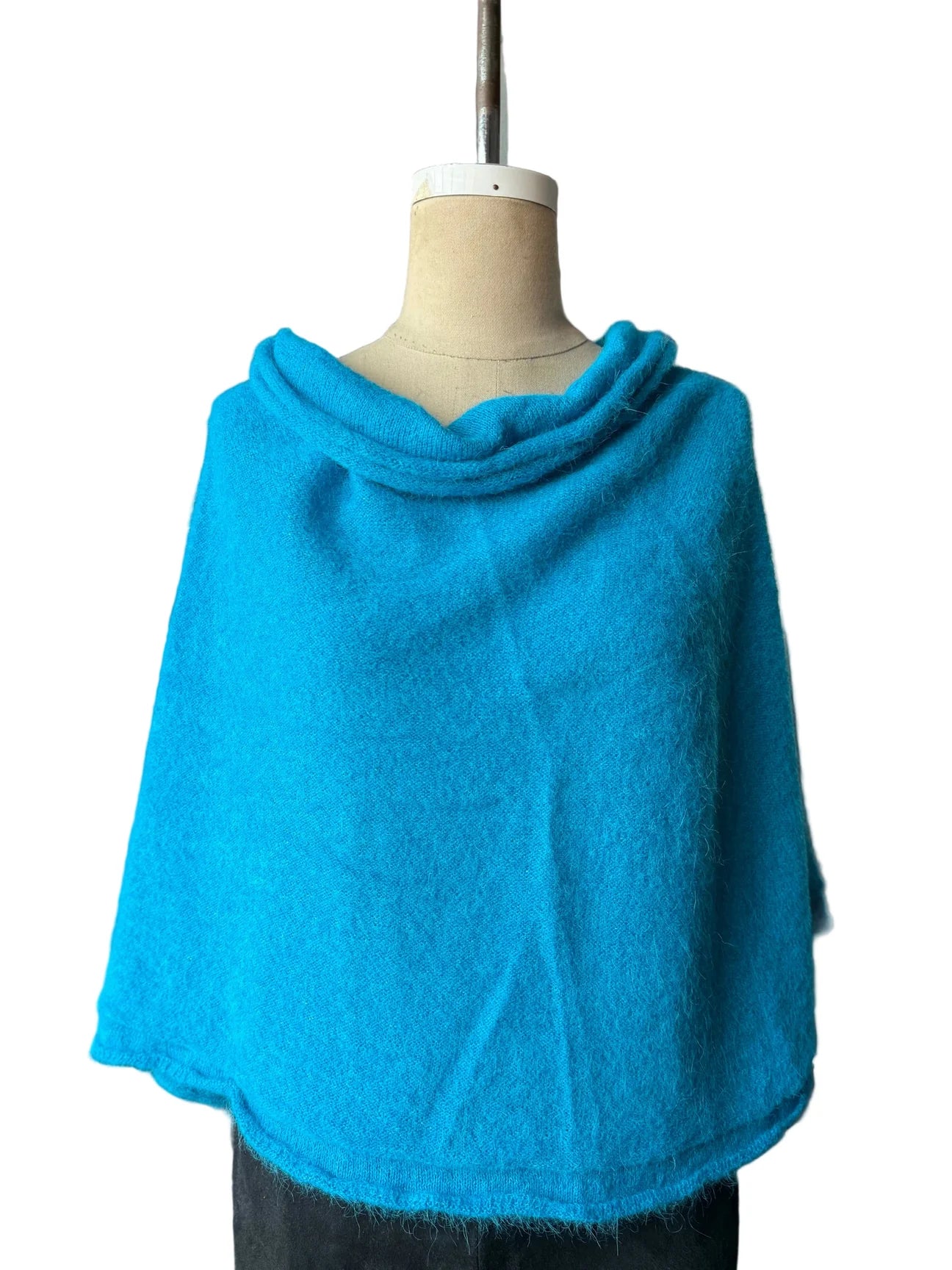 Alpaca Capelet Shrug Lightweight - Cerulean