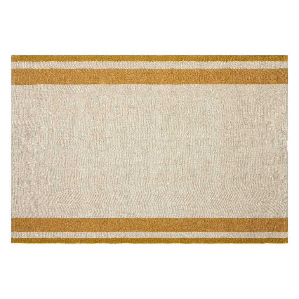 Natural & Mustard Tea Towels 20x30 - Set of 2