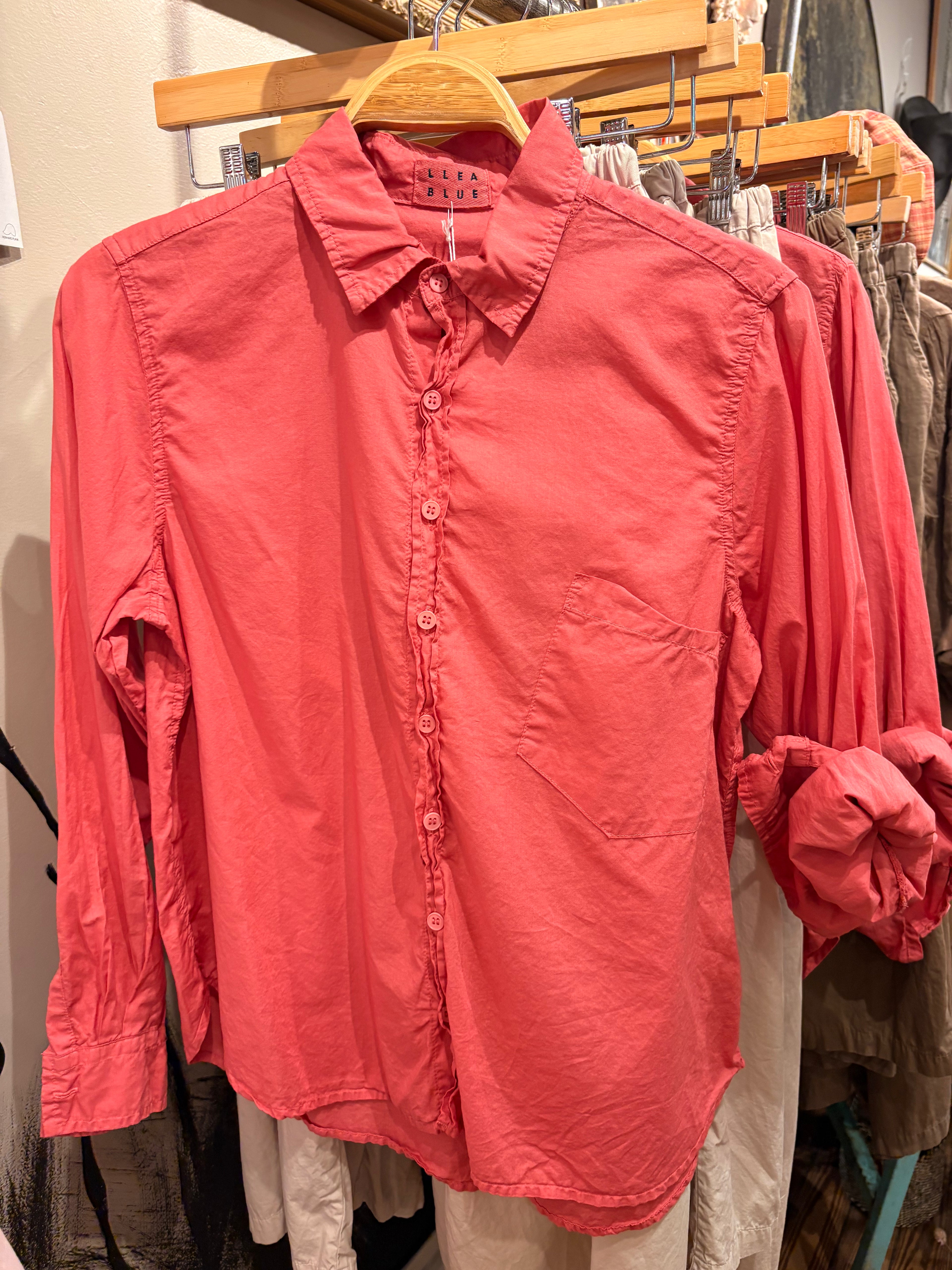Crooked Pocket Shirt- Salmon