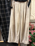 Cotton-Linen Blend Pants with Hem Pleats
