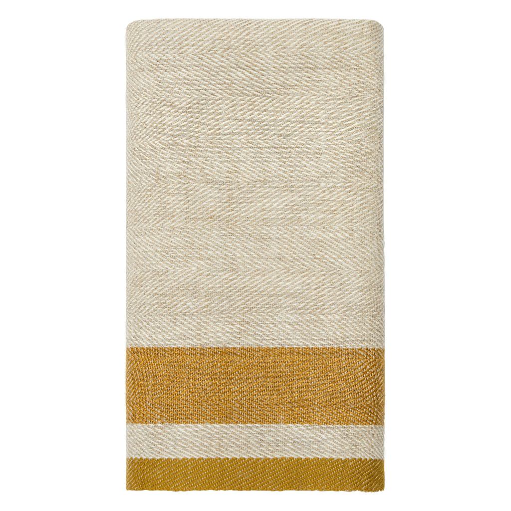 Natural & Mustard Tea Towels 20x30 - Set of 2