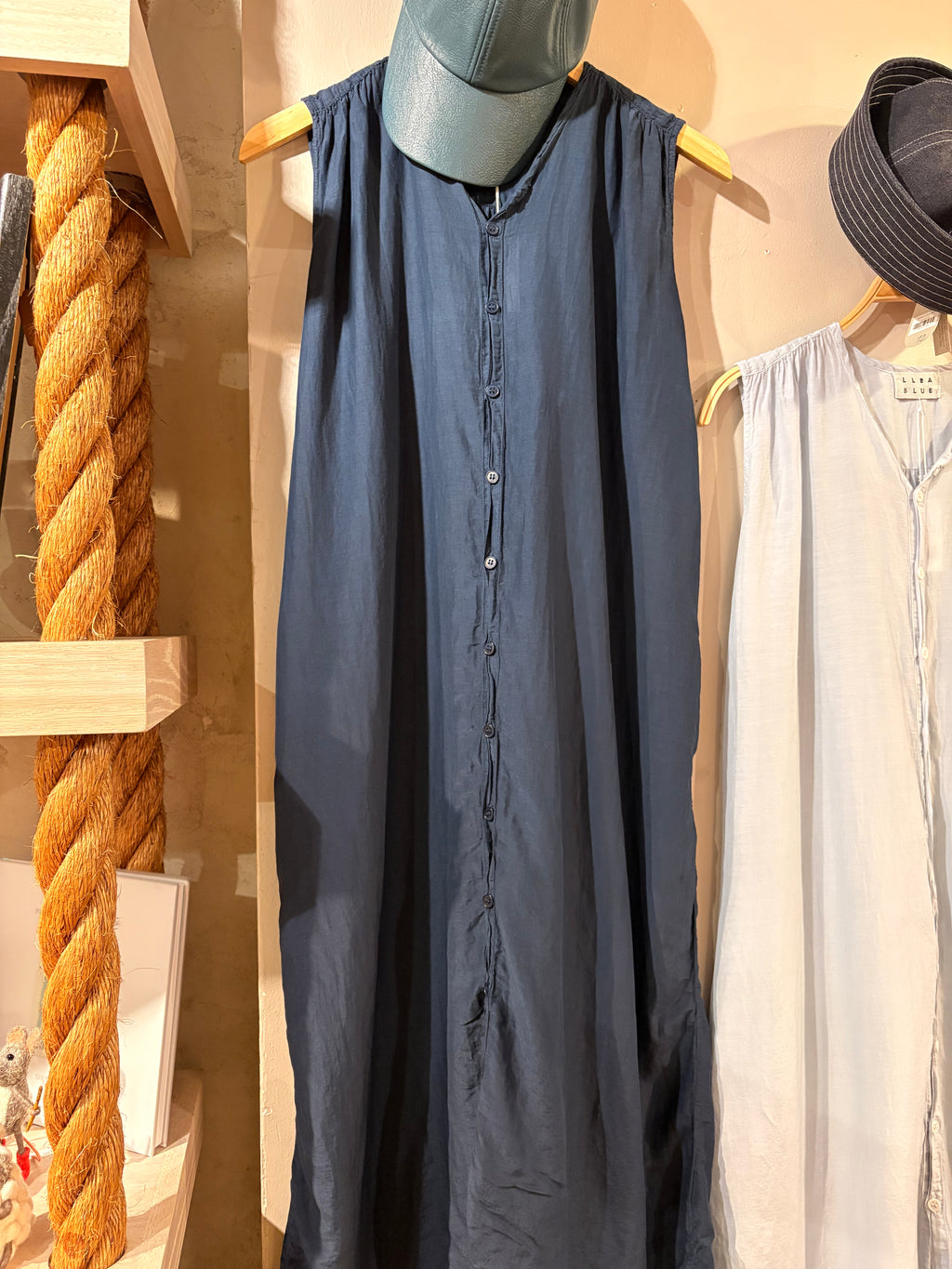 Sleeveless Silk Dress - Ink