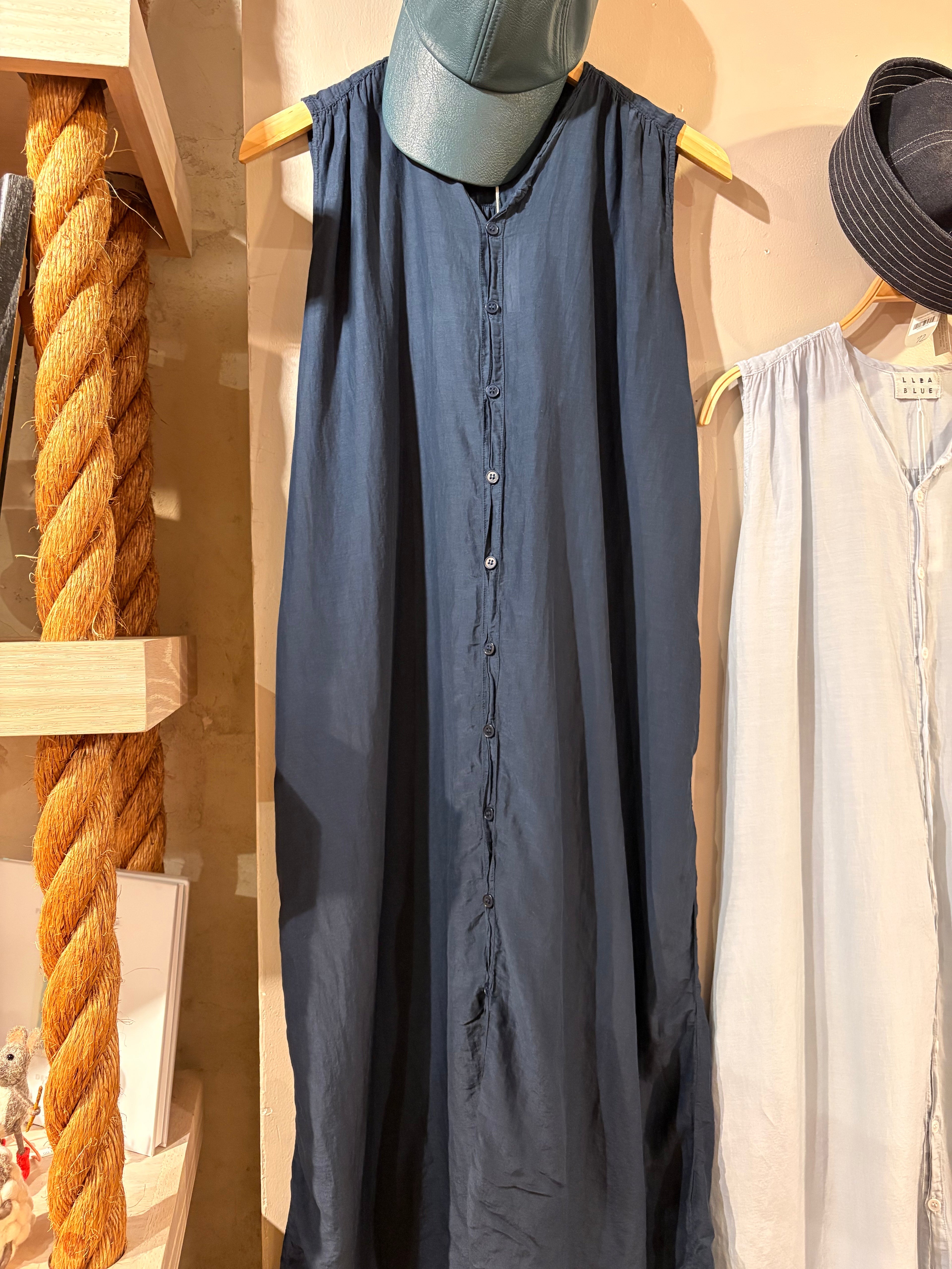 Sleeveless Silk Dress - Ink