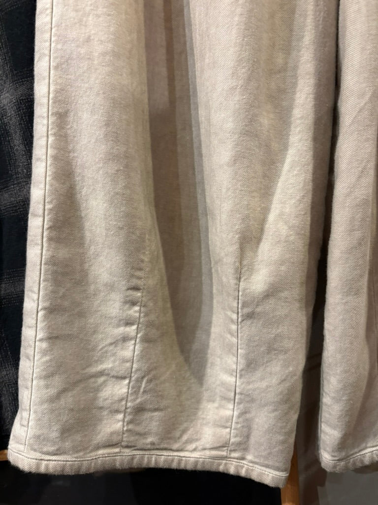 Cotton-Linen Blend Pants with Hem Pleats