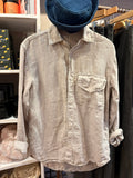 Linen Twill Button Down Shirt in Oat