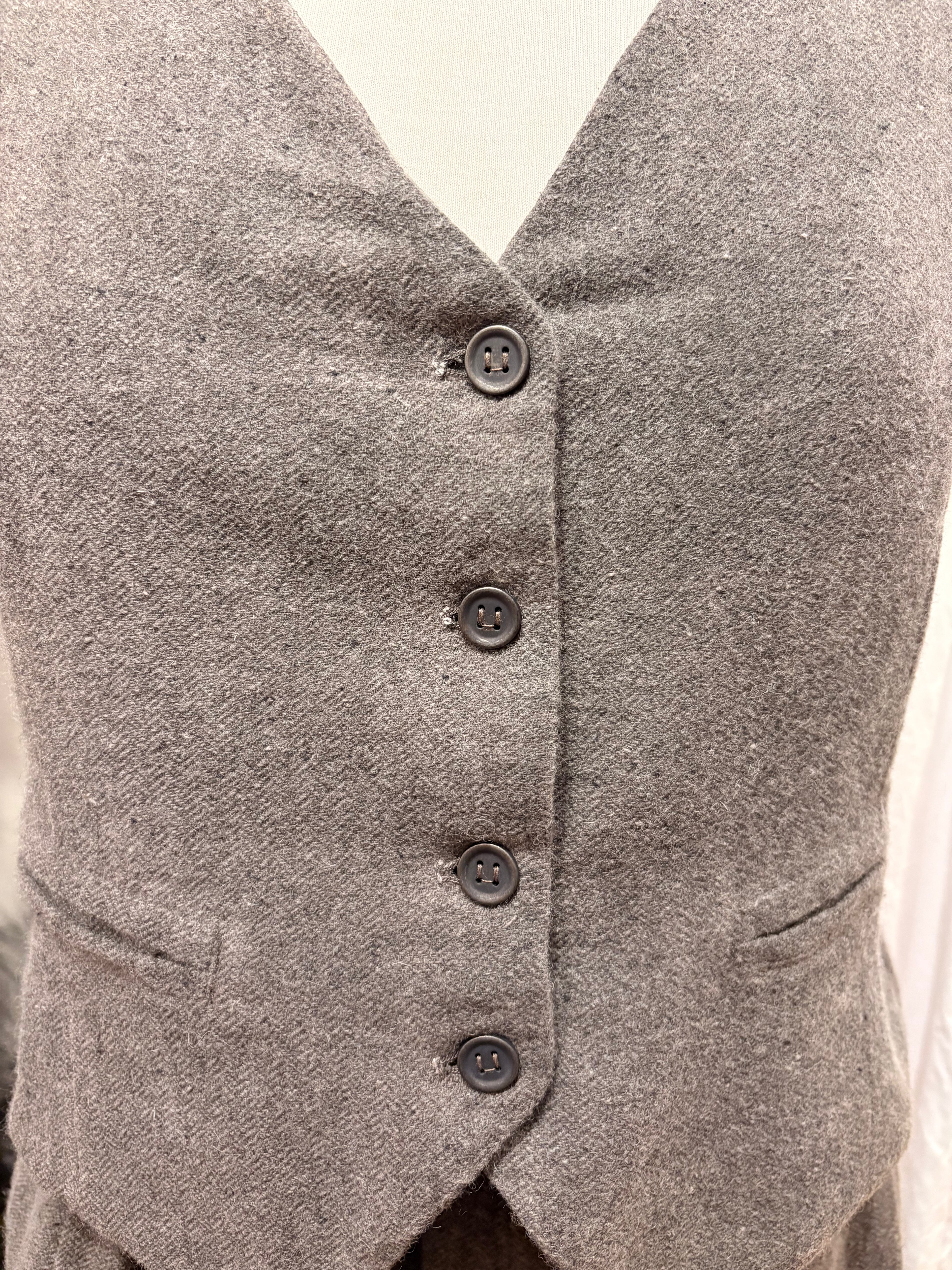 Wool-Silk Blend Vest with Back Tie