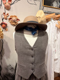 Wool-Silk Blend Vest with Back Tie