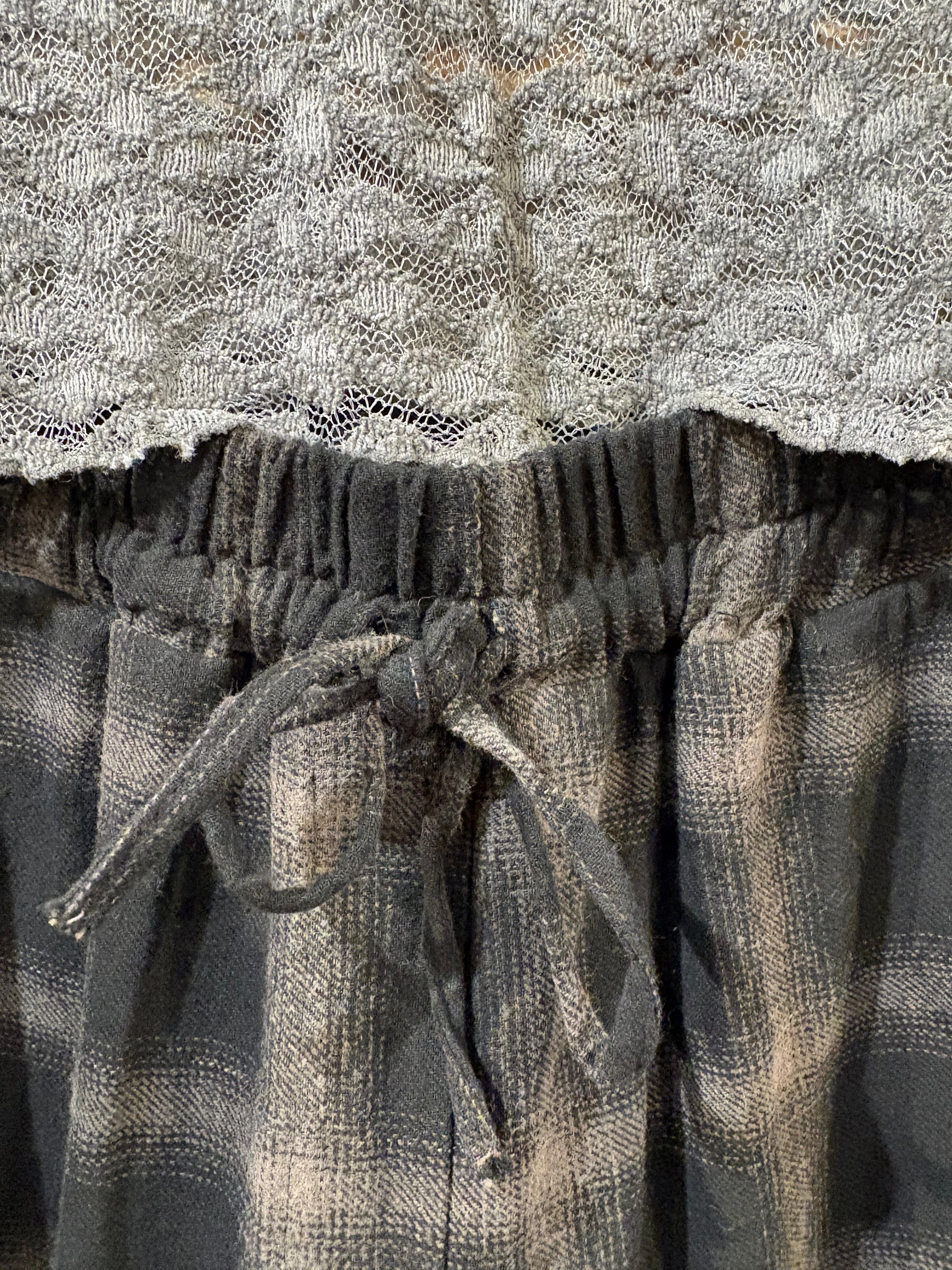 Plaid Pants with Drawstring