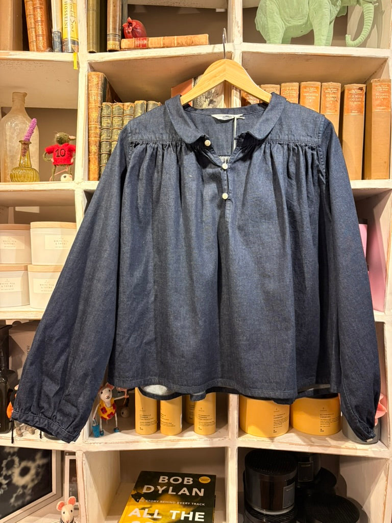 Peter Pan Collar Denim Shirt