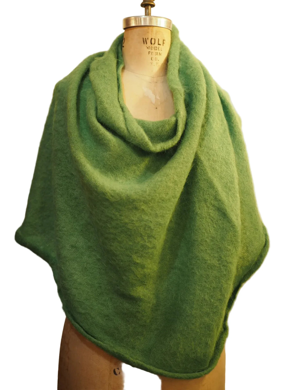 Alpaca Capelet Shrug Lightweight - Moss Green