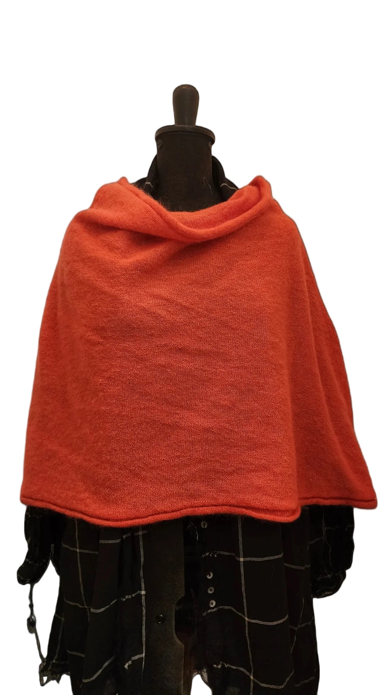 Alpaca Capelet Shrug Lightweight - Coral