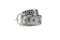 Hammered Stud Belt - White