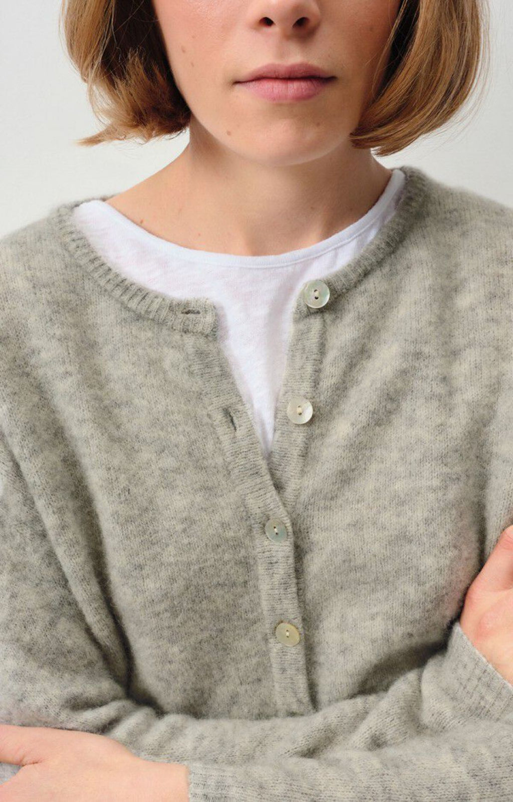 Wool Cardigan - Light Grey