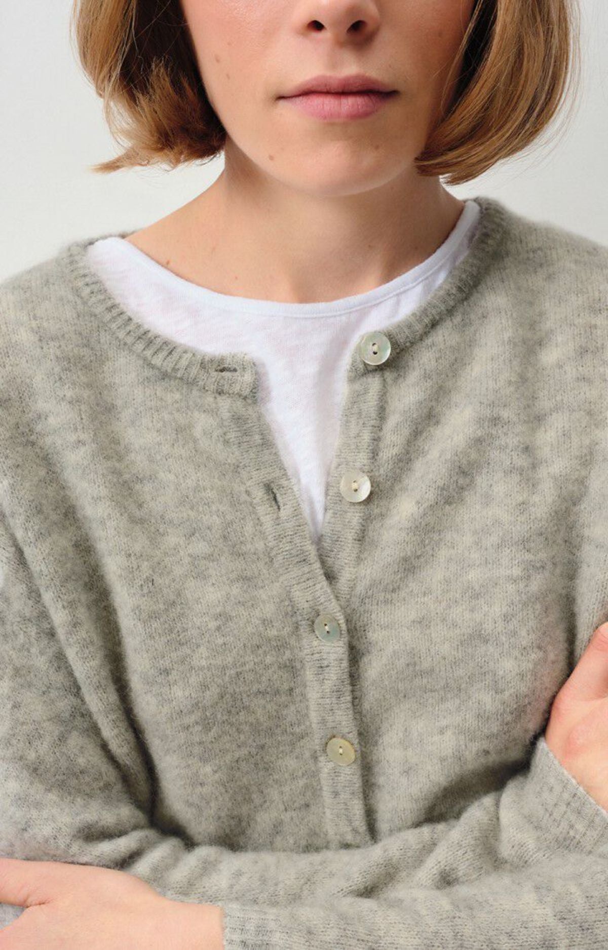 Wool Cardigan - Light Grey