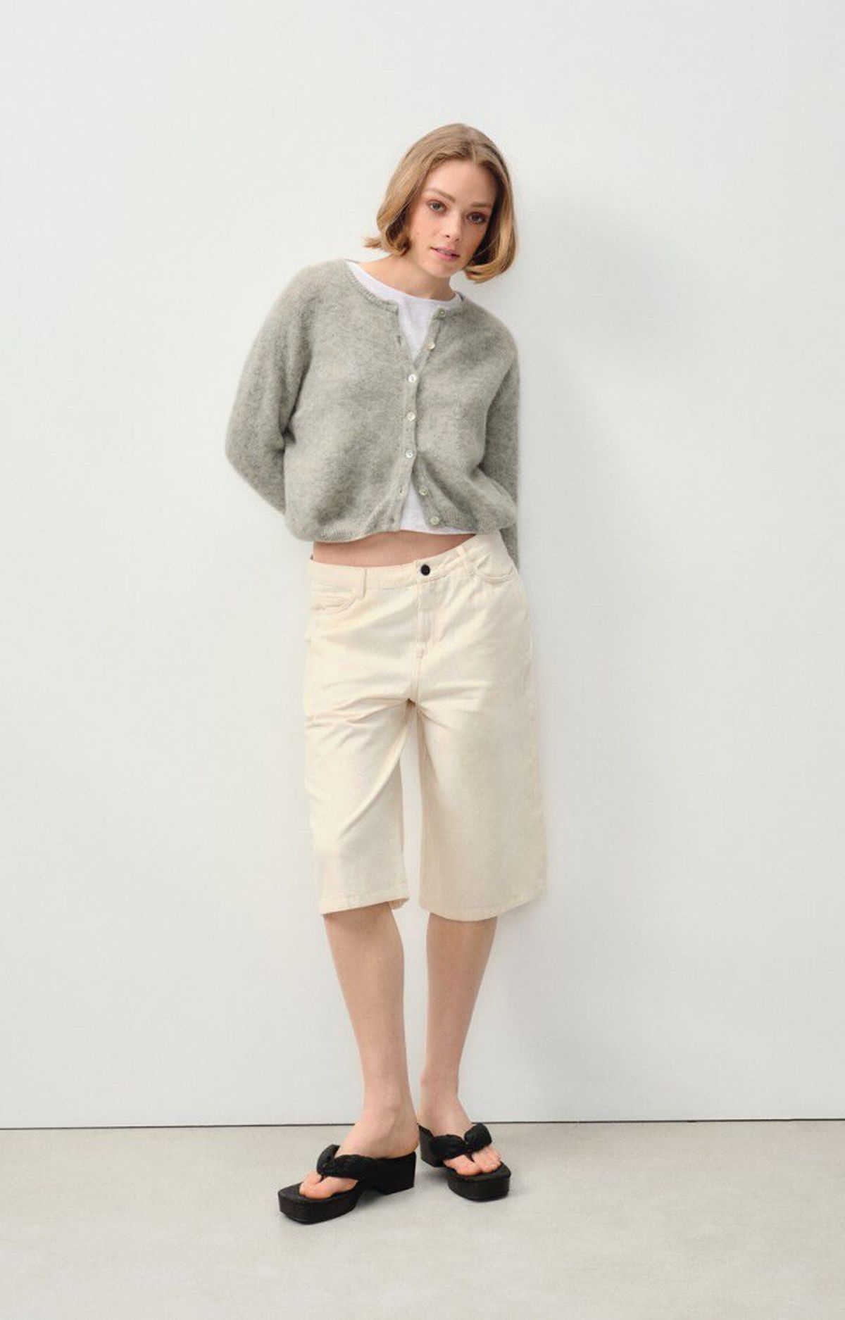 Wool Cardigan - Light Grey