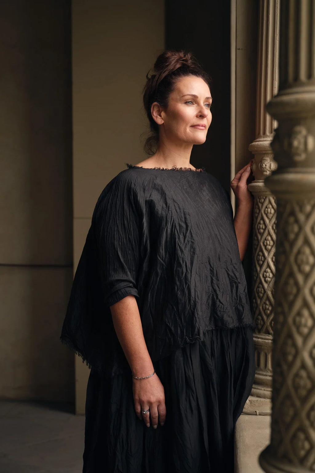 Agnès Silk Top - Black