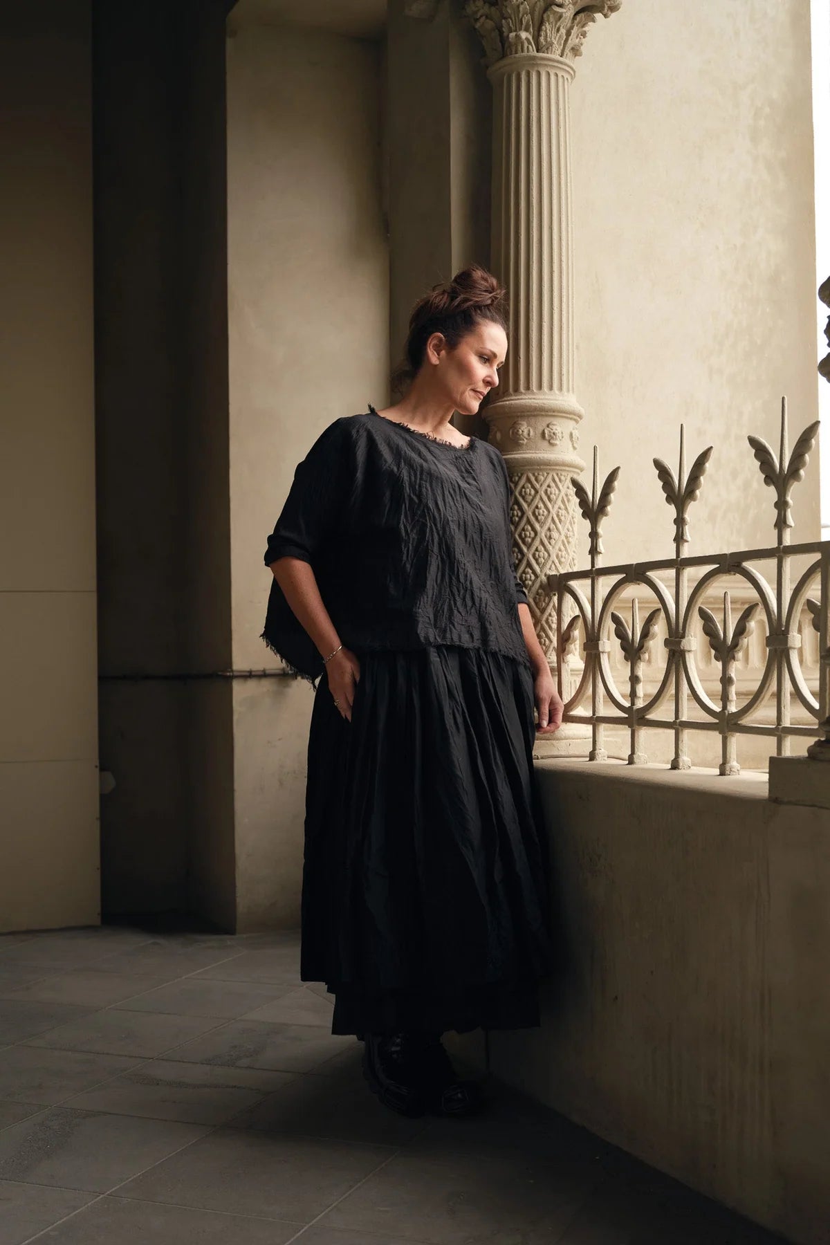 Agnès Silk Top - Black