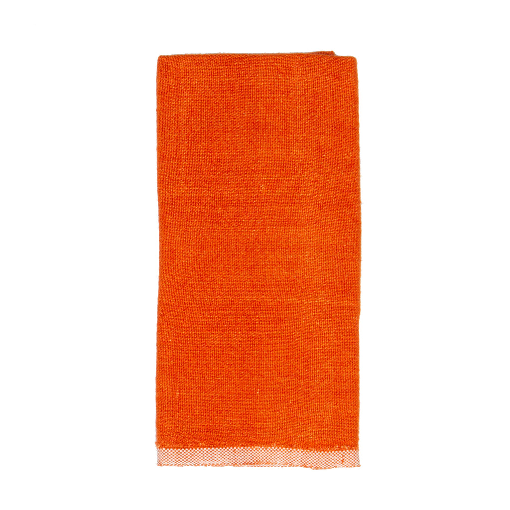 Orange Linen Tea Towels 20x30 - Set of 2