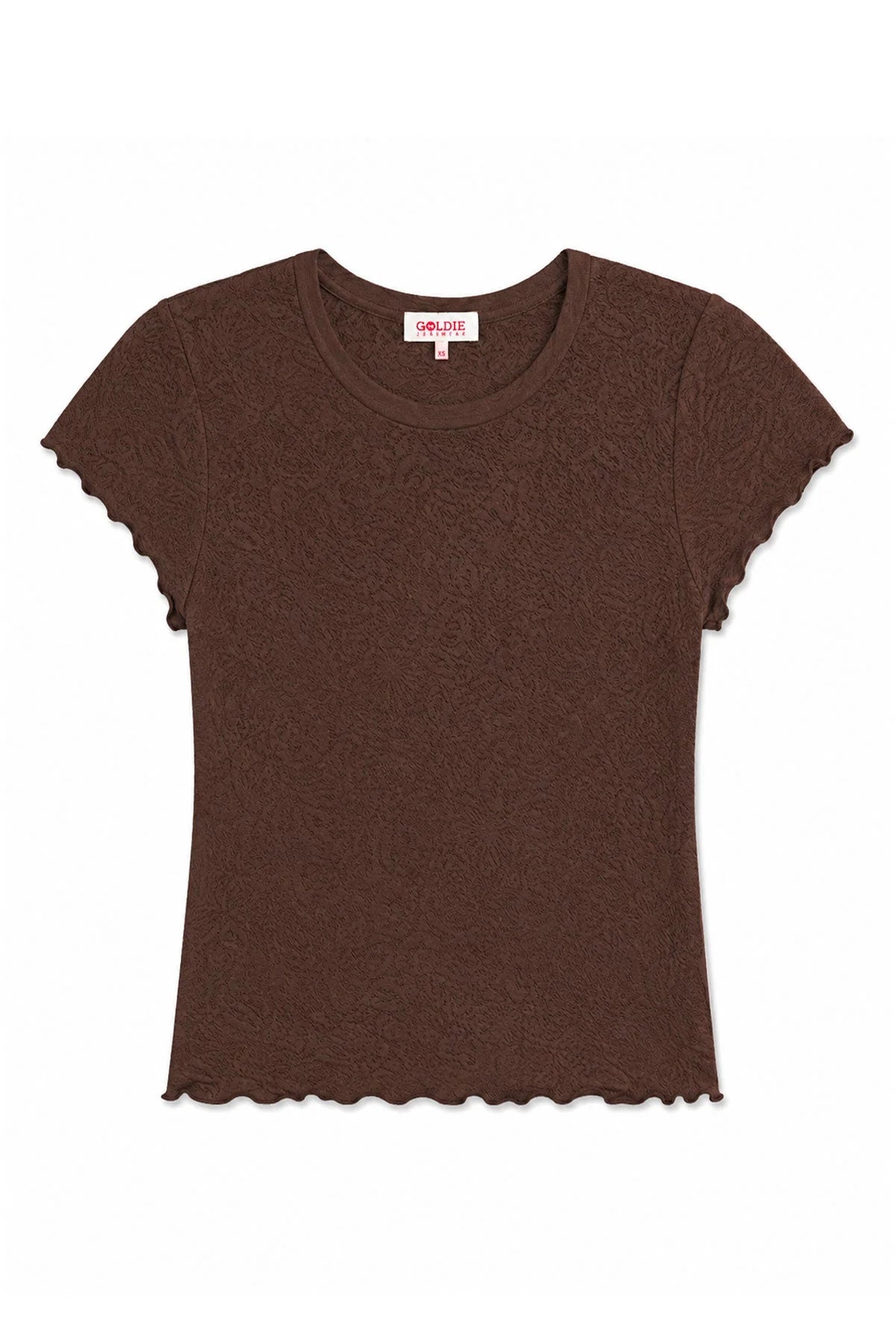 Damask Jersey Short Sleeve Crew Neck