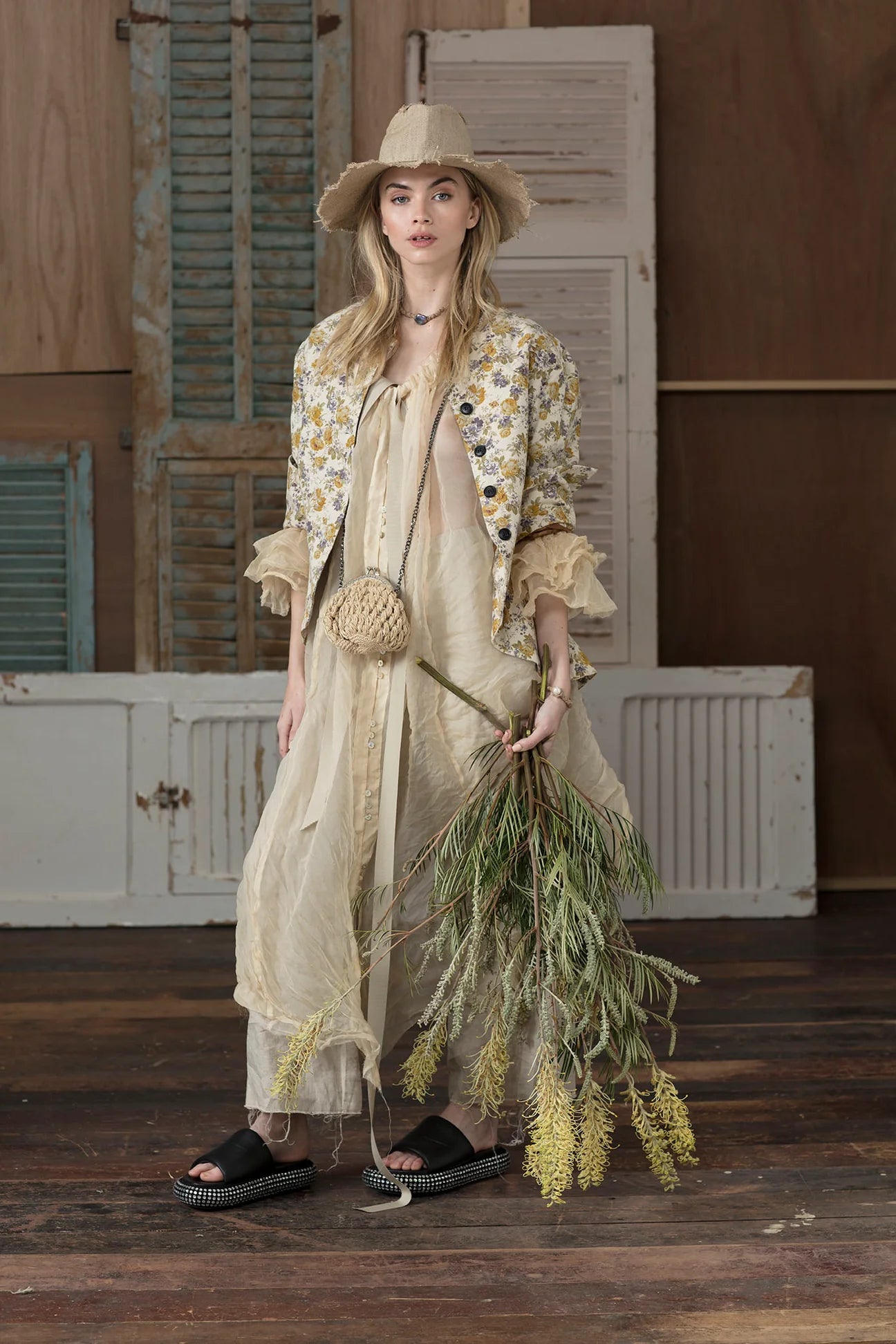 Wide Leg Linen Pant - Natural