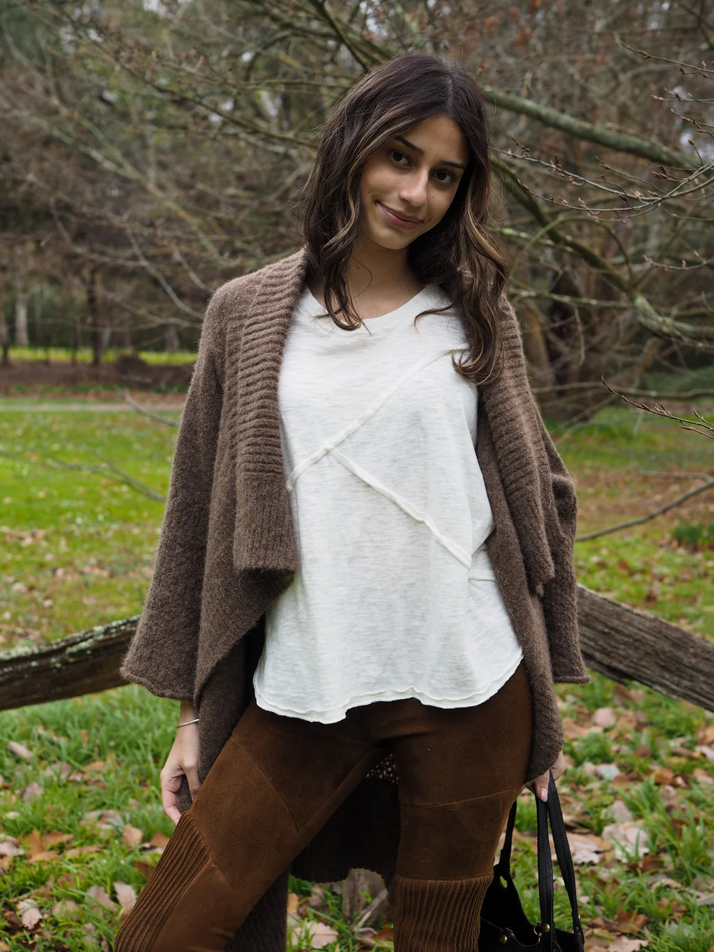 Alpaca Kimono Cardigan - Truffle
