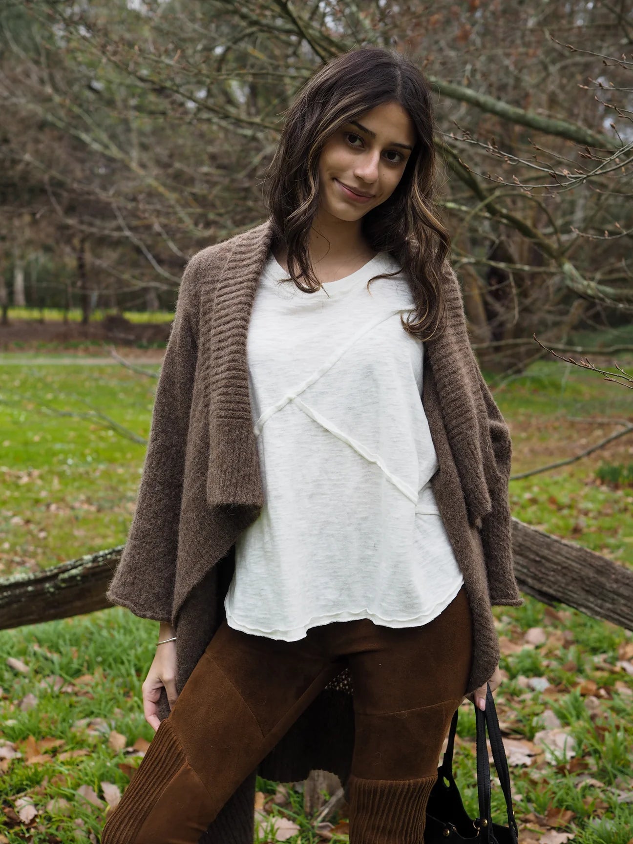 Alpaca Kimono Cardigan - Truffle